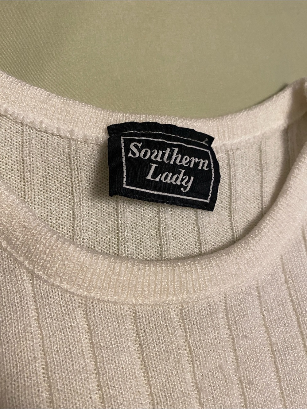 Southern Lady White Ribbed Short-Sleeve Tee - Picture 2 of 8